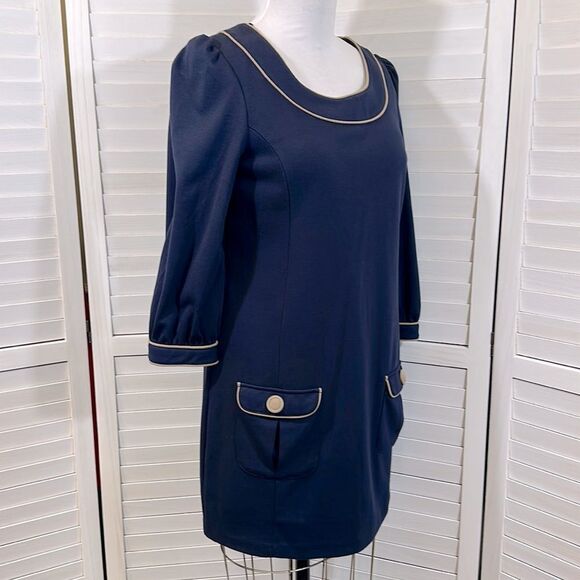 Next Navy Blue Dress Size10 (UK 14) Retro Style Shift - Picture 5 of 14